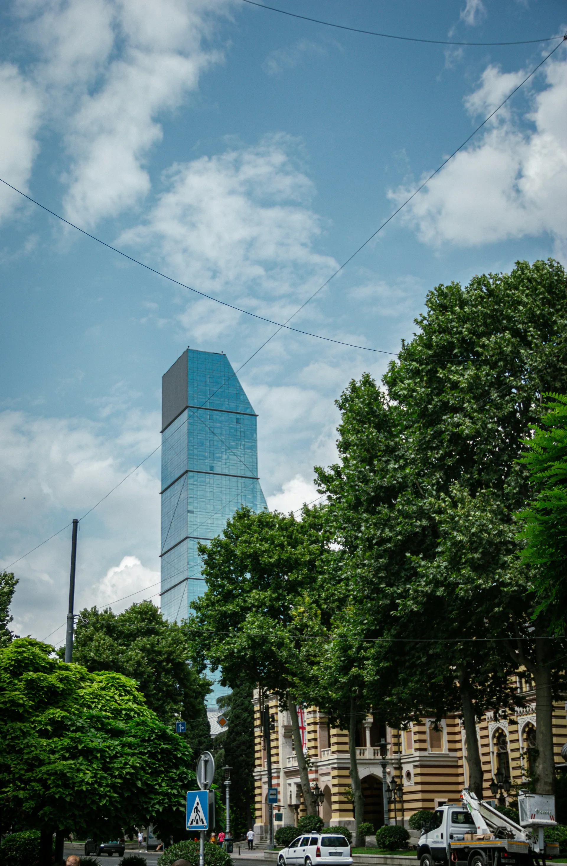 Vake neighborhood in Tbilisi with the Opera House and modern skyscrapers